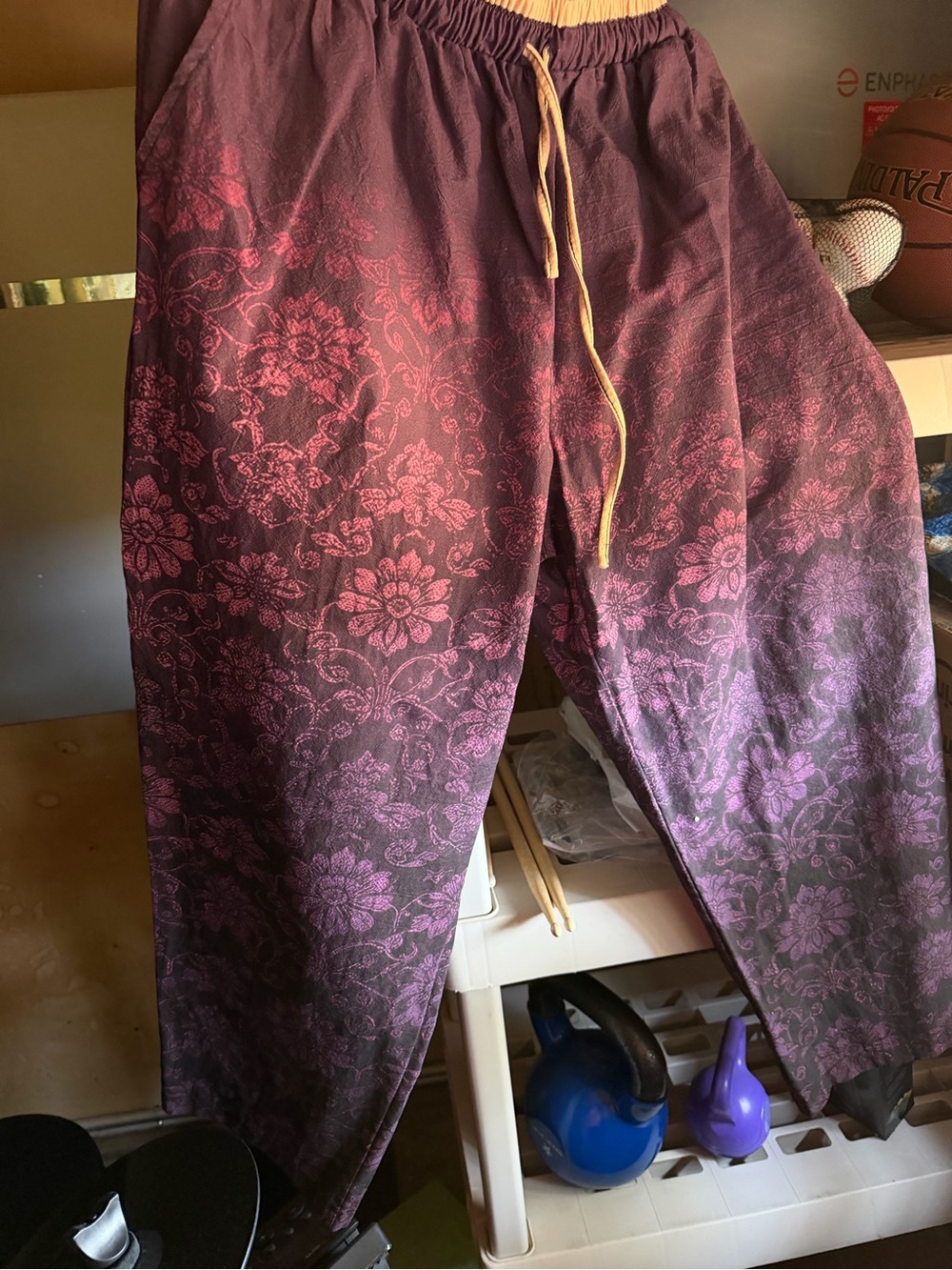 All 3 pair for 65$ Ladies Green Floral Elastic Waist Harem Pants new never worn - Picture 2 of 6